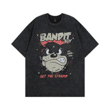 Men T Shirt Skull Distressed Half Sleeve T-shirt