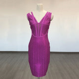 Women Evening Dress Sexy V-neck Mesh Camisole Sheath Bandage One-Piece Dress