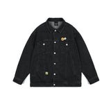 Unisex Jacket Vintage Street Style Washed Denim Jacket Loose-Fitting Denim Clothes Jacket