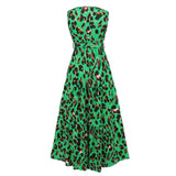 Women Date Dress Summer Leopard Print Maxi Dress
