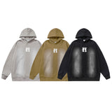 Men Hoodie Retro Velvet Padded Hooded Sweatshirt