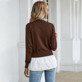 Women Knitted Sweater Autumn Knitted Stitching Shirt Sweater