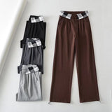 Women Sweatpants Retro Straight-Leg Pants Suit Pants