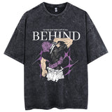 Men Streetwear Washed Acid Oversized T Shirt Japanese
