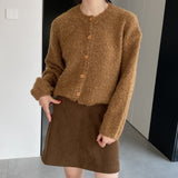 Women Cardigan Sweater Autumn Sweater Cardigan Long Sleeve Loose Button 3ty920