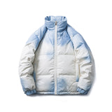 Unisex Winter Cotton Coat Cloud Print Stand-up Collar down Jacket down Jacket