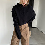 Women Winter Knitted Sweater Autumn and Winter Knitting Top Loose Casual Sweater Coat 8t8265