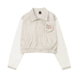 Women Jacket Striped Color Contrast Short Jacket