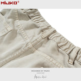 MIJKO Mens Vintage Pants Stretch Waist Straight Jeans