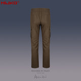 MIJKO Mens Vintage Pants zip-down Optional Wide-footed Slacks