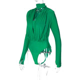 Women Jumpsuit Spring Sexy V-neck Slim-Fit Long Sleeve Jumpsuit