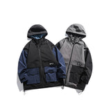 Unisex Jacket Retro Patchwork Contrast Color Jacket Loose Outdoor Jacket