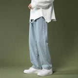 Men Jeans Straight Loose Summer Boys Casual Trousers
