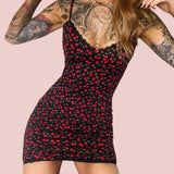 Women Dresses Autumn Sexy V-neck Lace Sling Dress