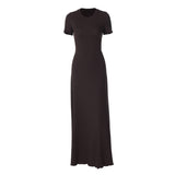 Women Dresses Summer Slim round Neck Short Sleeve Dress