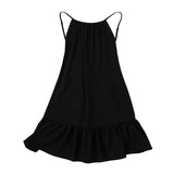 Corset Dress Slip Dress round Neck Sexy Backless Loose Satin Wrinkle Dress