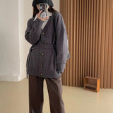 Women Knitwear Fall/Winter V-neck Sweater Coat Loose Knitted Cardigan
