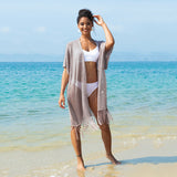 Women Knit Beach Cover Sun Protection Hollow-out Swimsuit Blouse