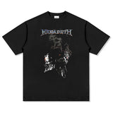 Men Vintage Rock Band T-Shirt Short Sleeve T-Shirt, Rock Band, Washed and Old
