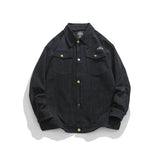 Unisex Jacket Retro Overalls Style Jacket Men's Large Loose Pockets Turn-down Collar Coat