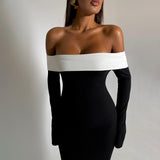 Women Dresses Long Sleeve Dress Fall Slim Fit Fishtail Dress
