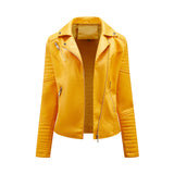 Red Leather Jacket Short Spring and Autumn Leather Slim Lapel Motorcycle Clothing