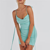 Women Dresses Summer Sexy Backless Sheath Dress (Bla0420)