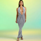 Women Dresses Spring Sexy V-neck Backless Dress