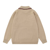 Unisex Sweater Autumn Polo Collar Embroidered Sweater