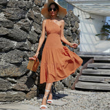 Women Dress Orange Sling Dress
