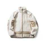 Unisex Winter Cotton Coat Lambswool Stand-up Collar Cotton-Padded Clothes Vintage Loose and Warm Cotton-Padded Jacket