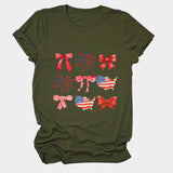 Summer T-shirt print picture bow fashion short sleeve
