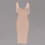 Women's Evening Dress Bow Suspender Skirt Lace Slim Fit Dress