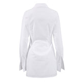 Women Dress Shirt Dress Women's Autumn and Winter Tight Long Sleeve Dress