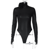 Women Jumpsuit Winter Slim Turtleneck Long Sleeve Jumpsuit