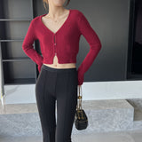 Women Cardigan Sweater Long Sleeve Knitted Sweater Cardigan Slim V-neck Sexy Sweater Coat 8t8232