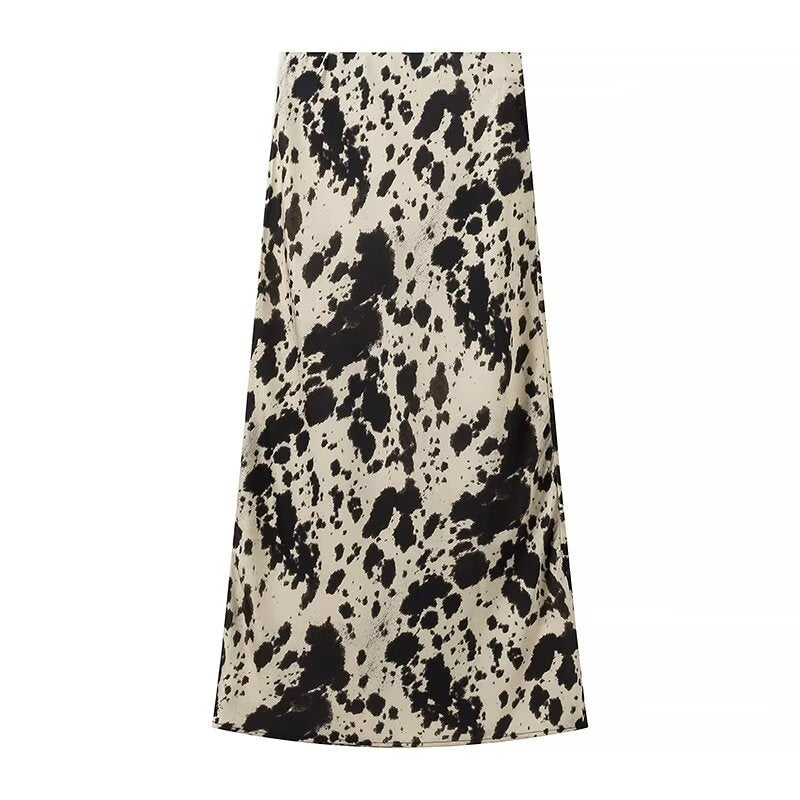Women Skirt Summer Animal Pattern Skirt Sexy Midi Skirt