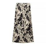 Women Skirt Summer Animal Pattern Skirt Sexy Midi Skirt