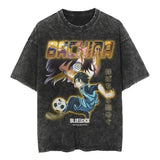 2024Streetwear Tshirt Japanese Anime Graphic Vintage Washed