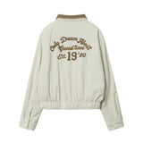 Women Jacket Embroidered Coat Retro Autumn and Winter Stand Collar Casual Loose Sports Jacket