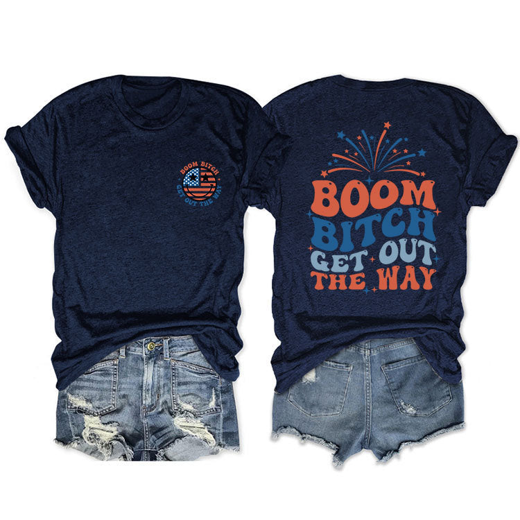 Casual short-sleeved printed fashion women's T-shirt