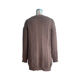 Women Knitted Sweater Autumn Long Sleeve Solid Color Sweater Coat
