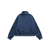 Unisex Jacket Vintage Jacket Loose Short Stand Collar Sports Jacket