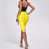 Women's Wedding Dress Summer V-neck Brace Knotted Slim Dress Bandage One-Piece Dress