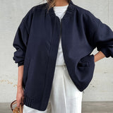 Women Trench Coat Jacket Baseball Uniform Windbreaker Jacket Loose Casual