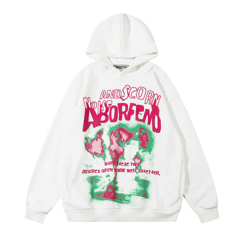 Men Hoodie Retro Dark Wind Printed Hoodie