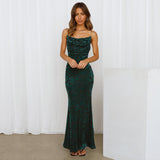 Women Dresses Sexy Backless Spaghetti Straps Dress Long Dress Dress (Zns0409)