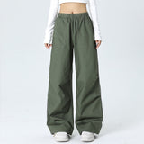 Men Sweatpants Pleated Solid Color Casual Trousers Men's Elastic Waist Sports Oversize Hip Hop Loose Wide Leg Pants