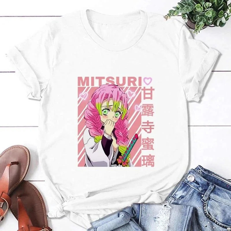 2024Women Demon Slayer Kanroji Mitsuri Yaiba Prints Clothes