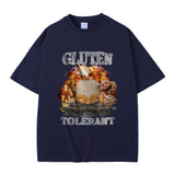 Gluten Tolerant Funny Meme Print T-shirt Male Fitness Pure